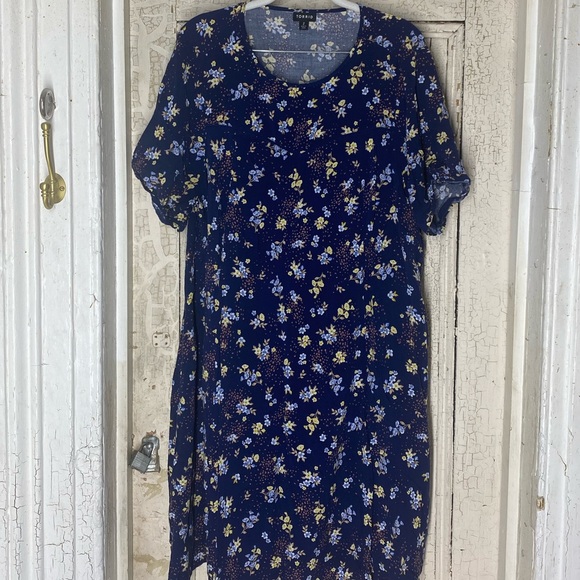 Torrid blue floral ditsy print dress 2 - Picture 4 of 10